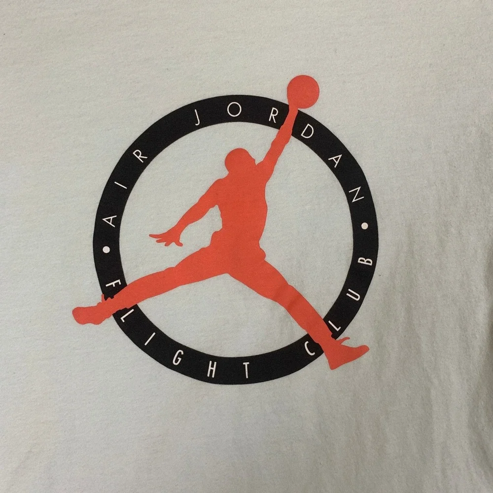 Jordan Flight Club Graphic T-Shirt Mens Small Blue Red Jumpman Logo Tee‎ Cotton